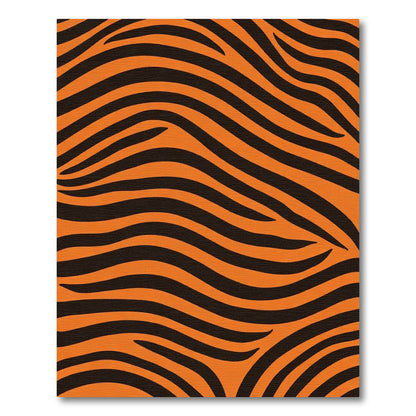 Orange Black Tiger Stripe Waves Rug