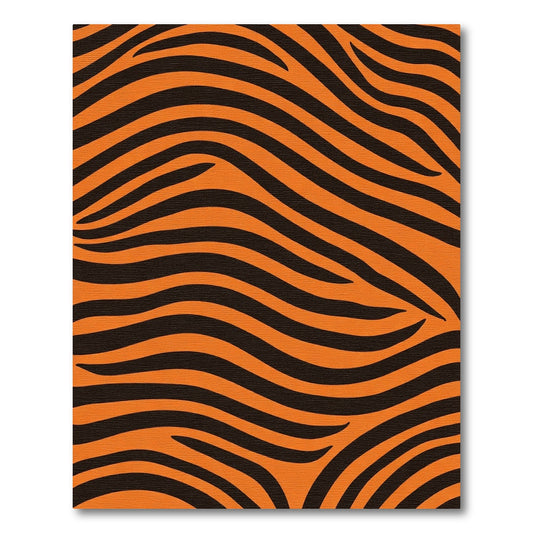 Orange Black Tiger Stripe Waves Rug