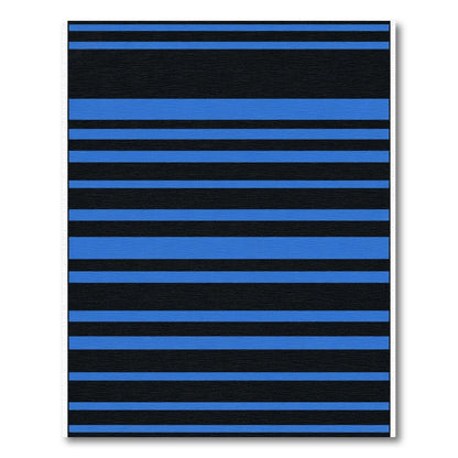Bold Blue Black Stripe Area Rug