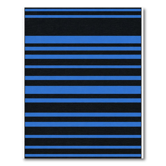 Bold Blue Black Stripe Area Rug
