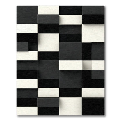 Contemporary Abstract Pixelated Grid Rug