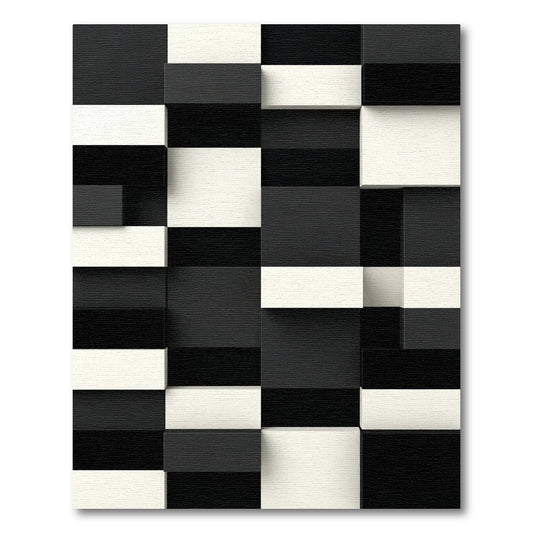 Contemporary Abstract Pixelated Grid Rug