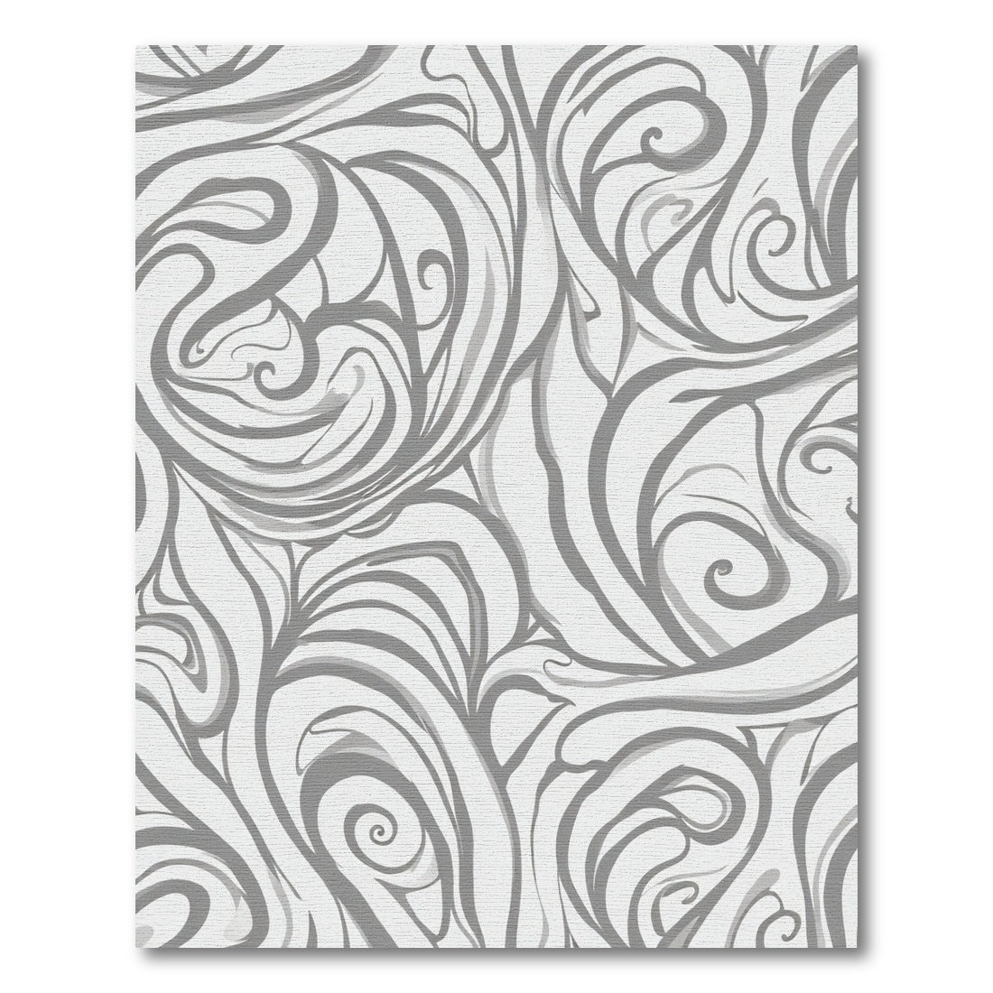 Gray Swirl Abstract Whimsical Flow Rug