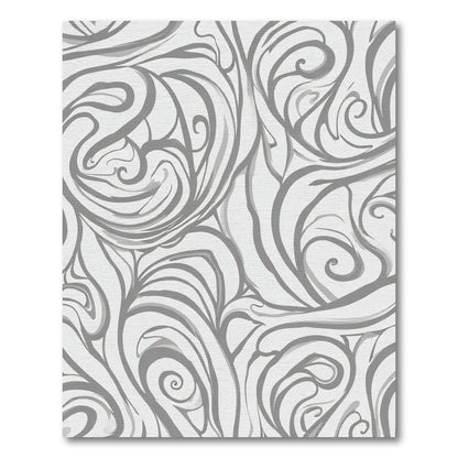 Gray Swirl Abstract Whimsical Flow Rug