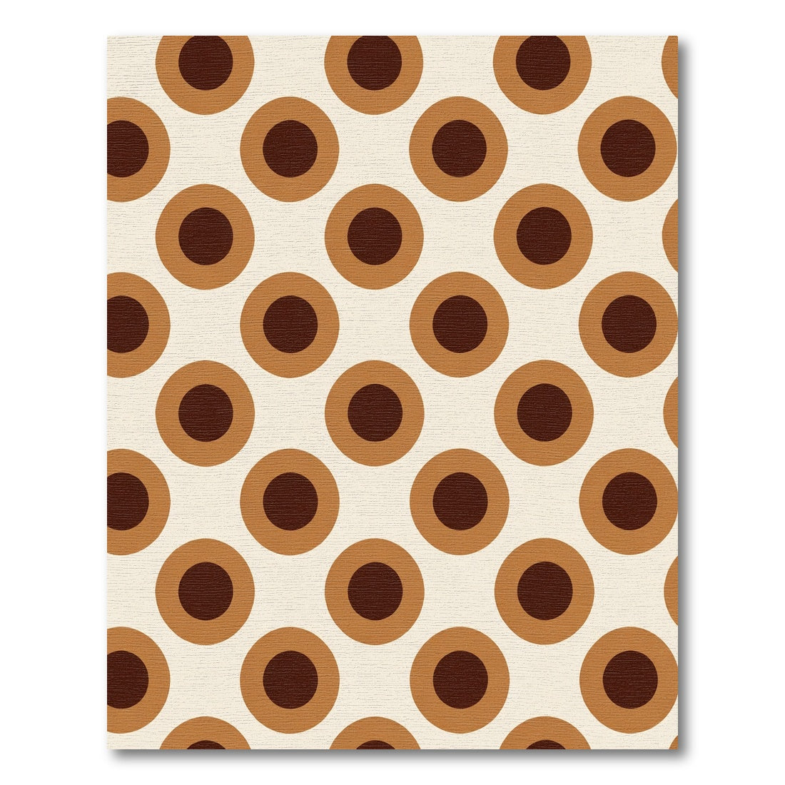 Retro Tan Concentric Circle Rug