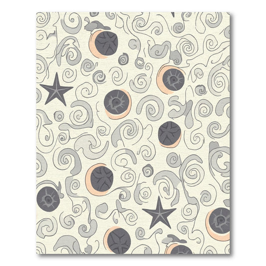 Cream Gray Star Swirl Lunar Rug