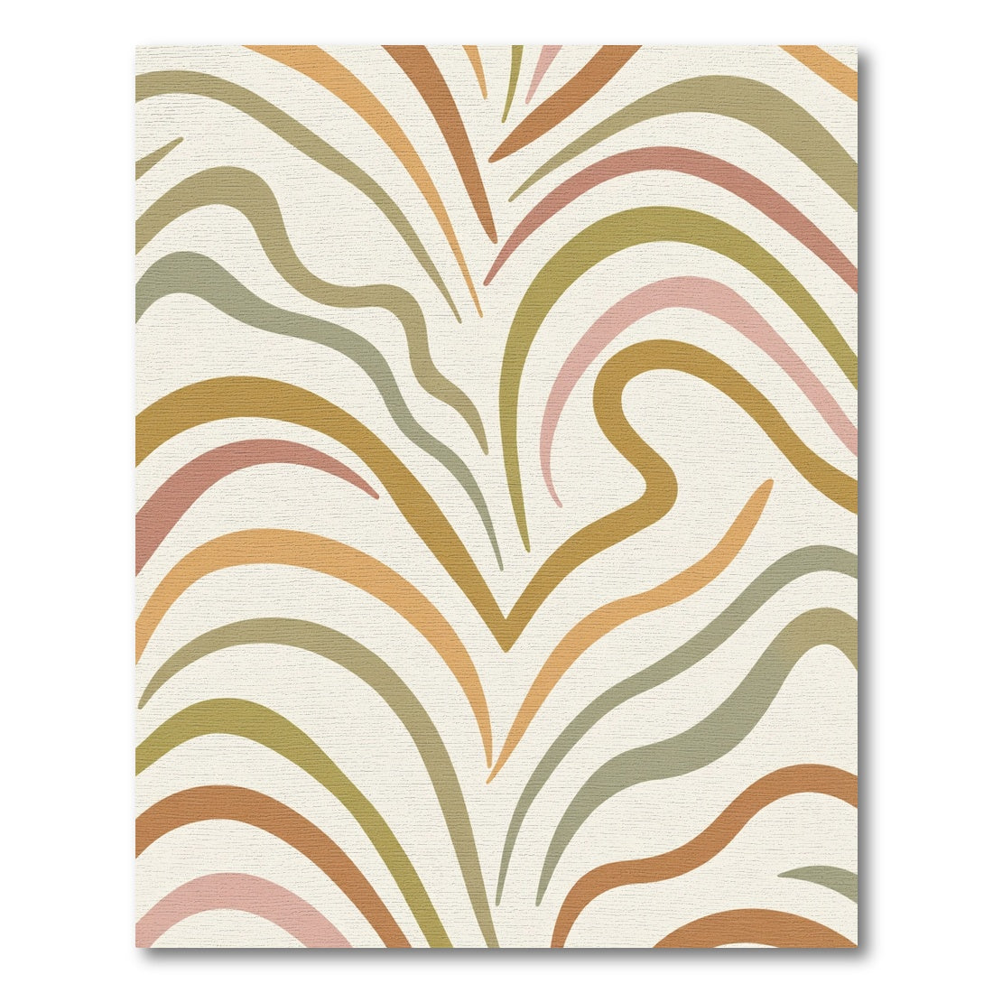 Earthy Abstract Curved Stripe Rug