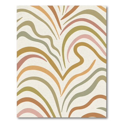 Earthy Abstract Curved Stripe Rug