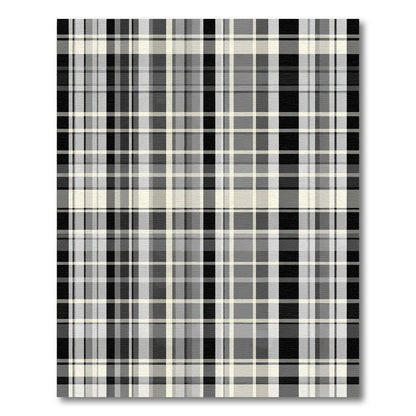 Monochromatic Plaid Intersecting Lines Fabric Rug