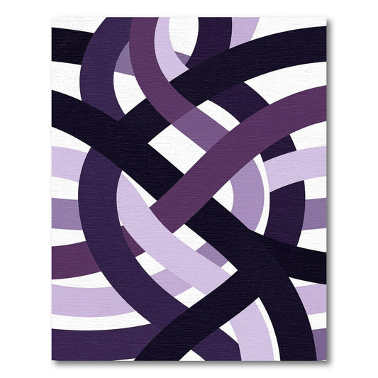 Abstract Interlocking Purple Curved Lines Rug