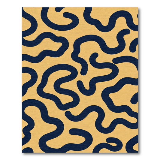 Indigo Wavy Abstract Terra Cotta Rug