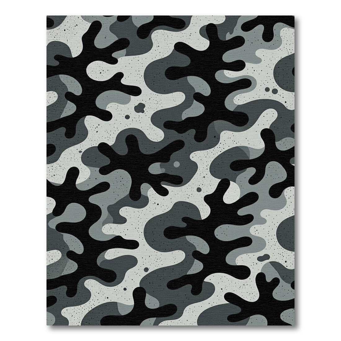 Monochromatic Urban Camouflage Abstract Texture Rug