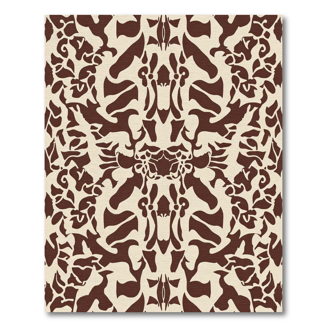 Rich Brown Rococo Floral Arabesque Rug