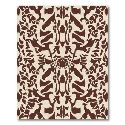 Rich Brown Rococo Floral Arabesque Rug