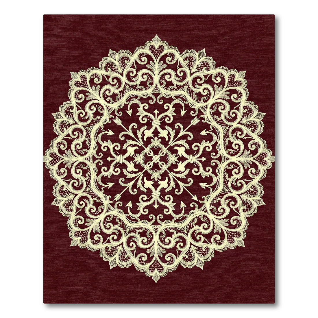 Elegant Ivory Lace Medallion Rug