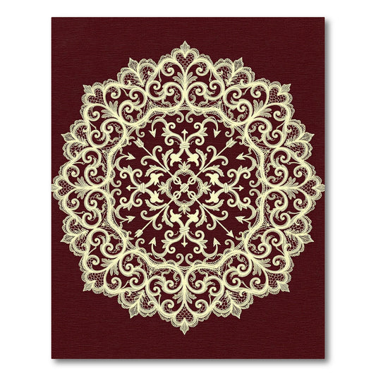 Elegant Ivory Lace Medallion Rug