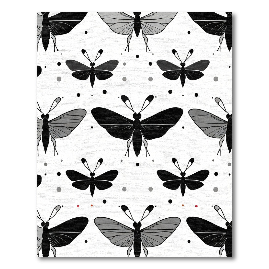 Monochromatic Butterfly Garden Dots Rug
