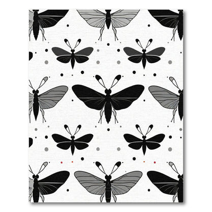 Monochromatic Butterfly Garden Dots Rug