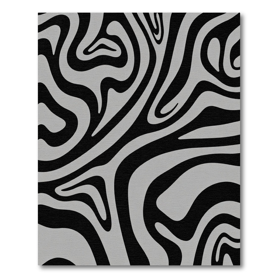 Black Gray Abstract Swirl Rug