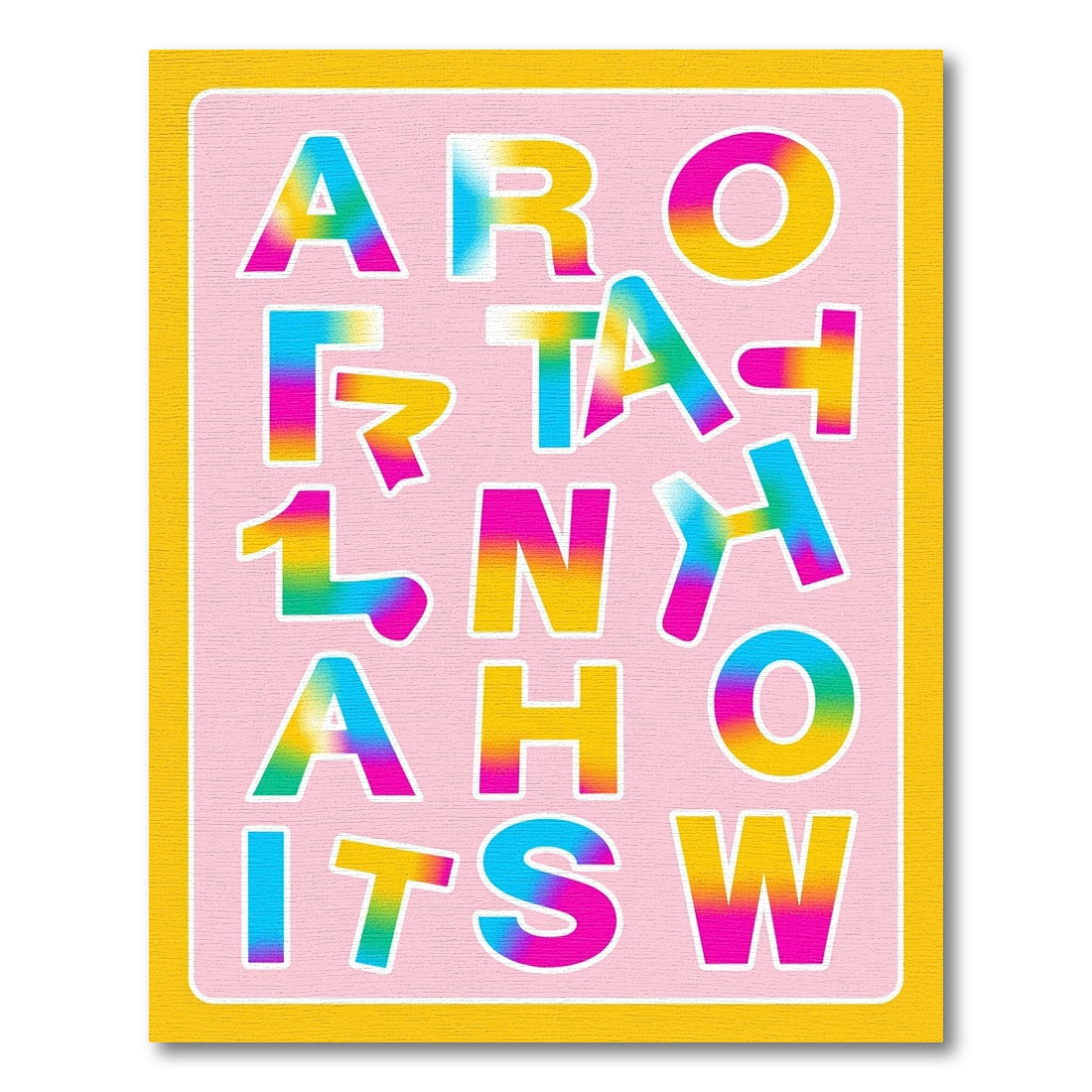 Alphabet Gradient Vivid Retro Letters Rug