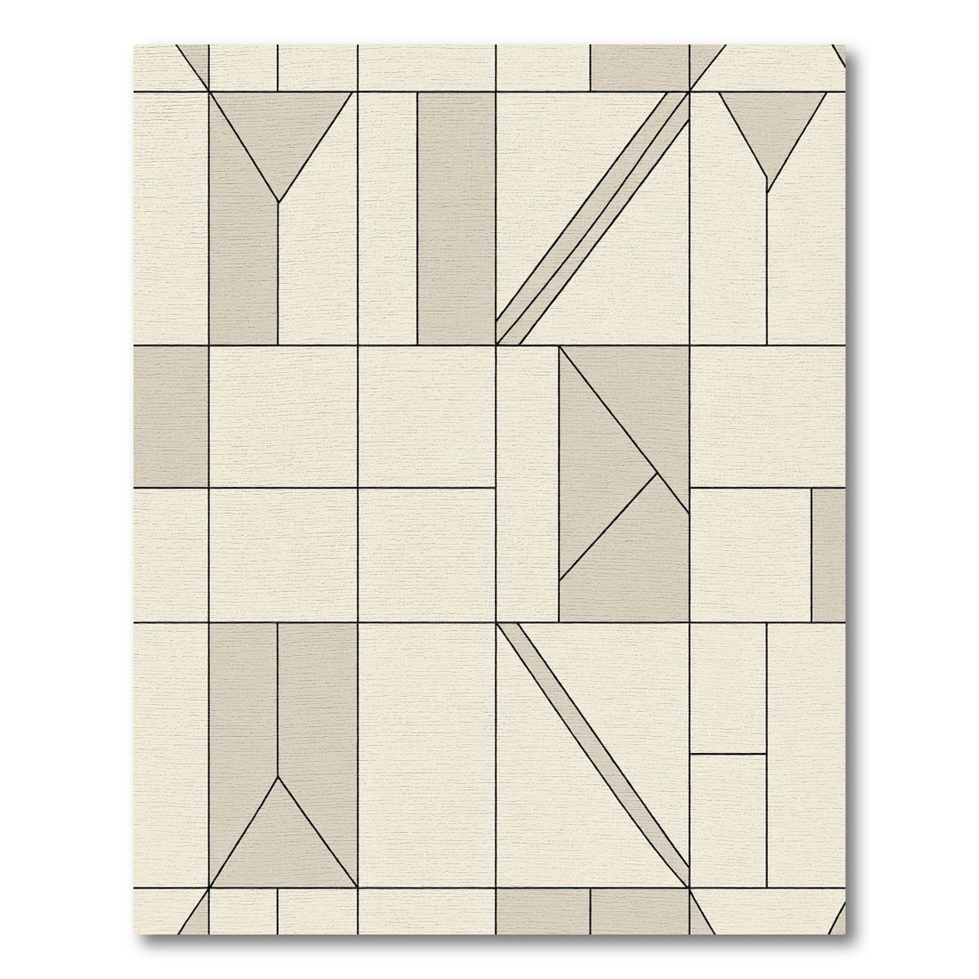 Neutral Geometric Composition Blocks Rug