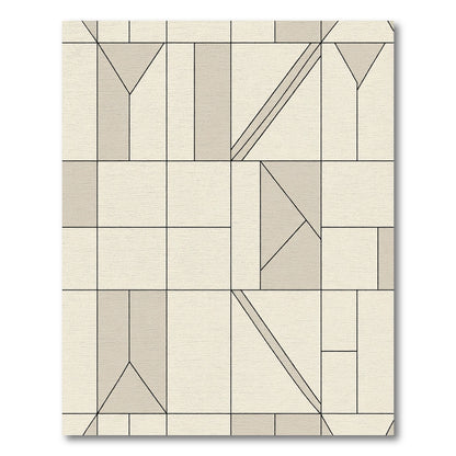 Neutral Geometric Composition Blocks Rug