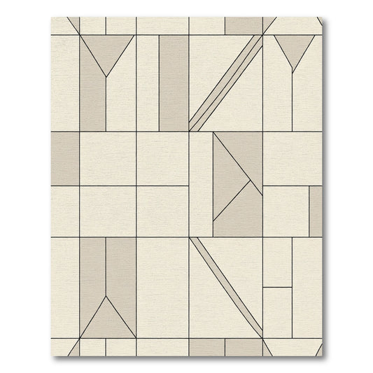 Neutral Geometric Composition Blocks Rug