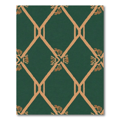 Emerald Orange Geometric Floral Lattice Rug
