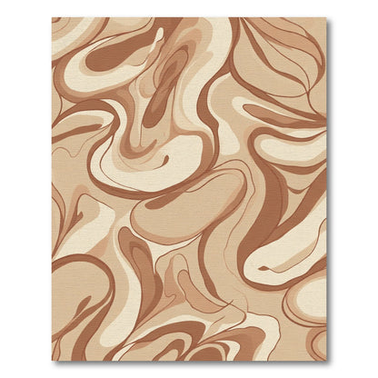 Earthy Swirl Abstract Flow Rug