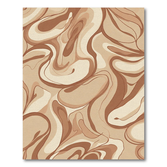 Earthy Swirl Abstract Flow Rug