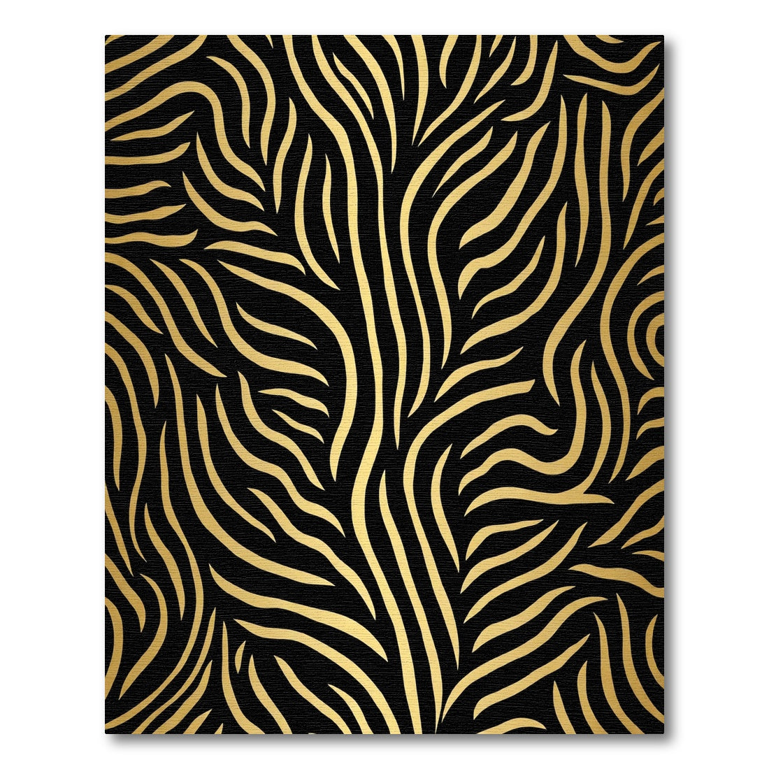 Bold Black Golden Zebra Stripes Rug