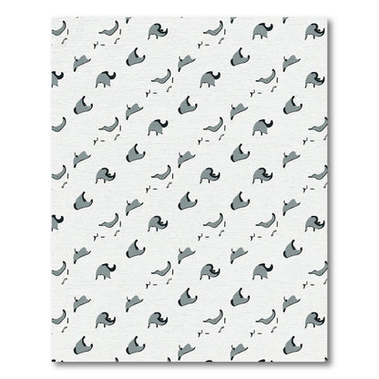 Gray Abstract Swirl Shape Arrangement Rug