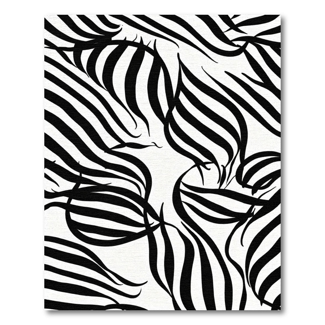 Organic Black White Zebra Stripes Rug