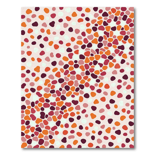 Crimson Orange Pebble Scatter Rug