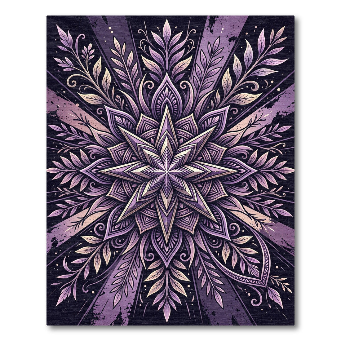 Amethyst Starburst Celestial Floral Medallion Rug