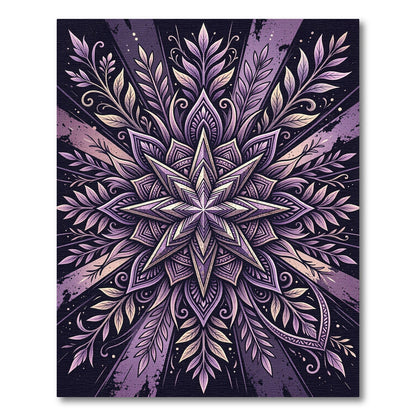 Amethyst Starburst Celestial Floral Medallion Rug