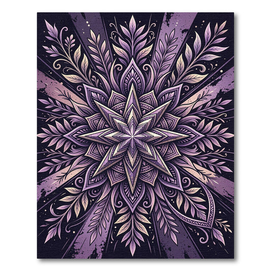 Amethyst Starburst Celestial Floral Medallion Rug