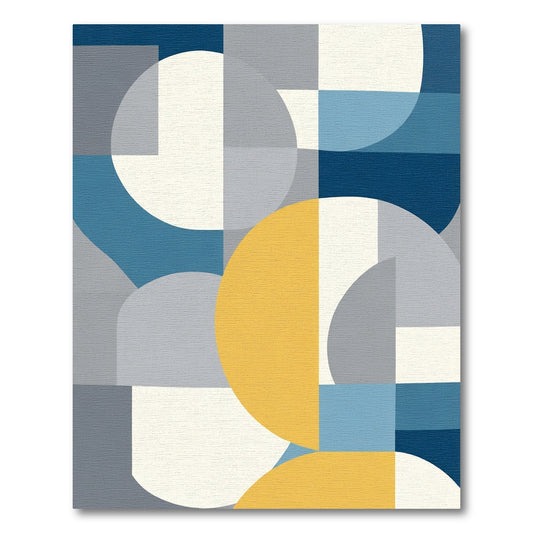 Modern Geometric Circles And Squares Rug