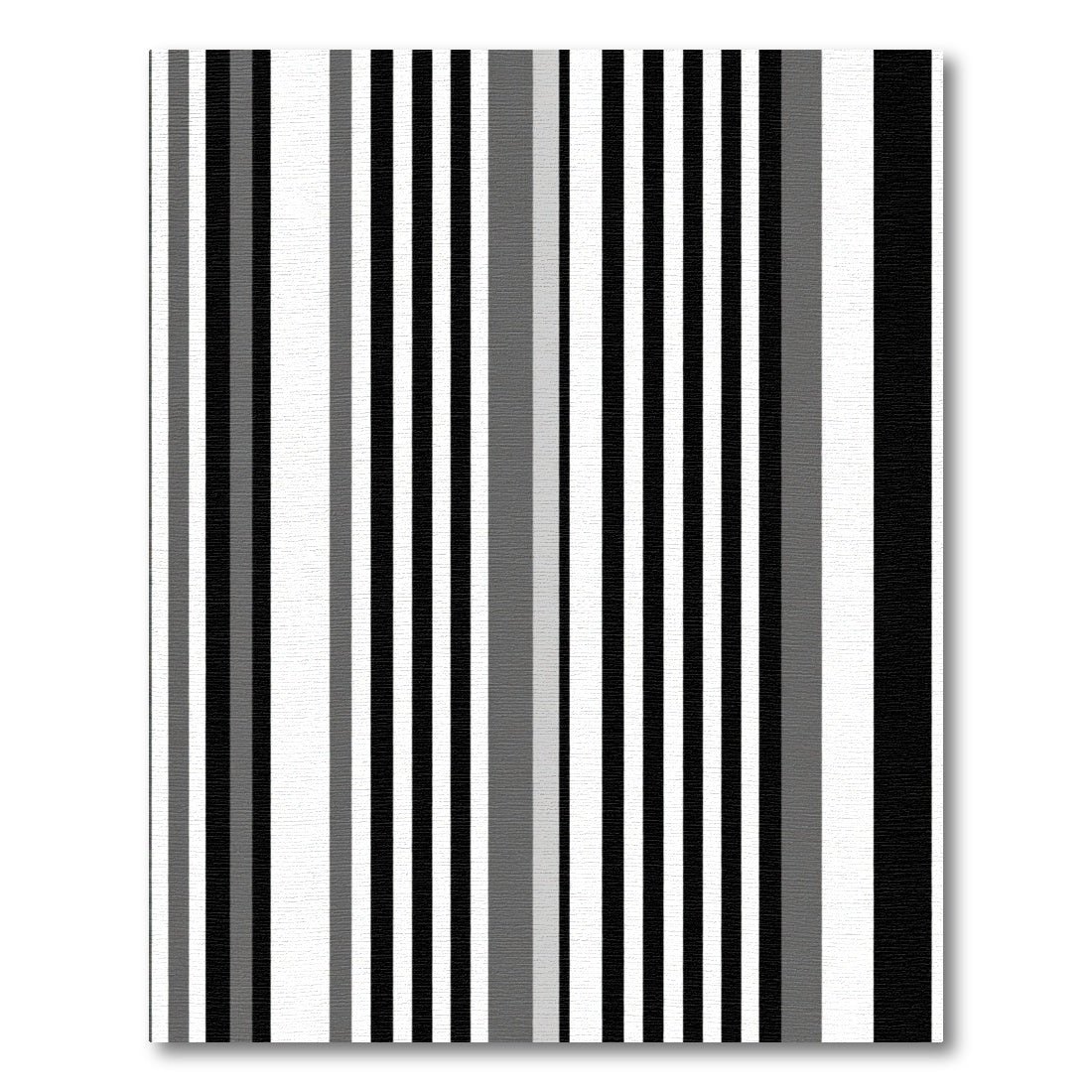 Bold Black White Gray Stripe Rug