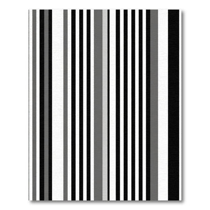 Bold Black White Gray Stripe Rug