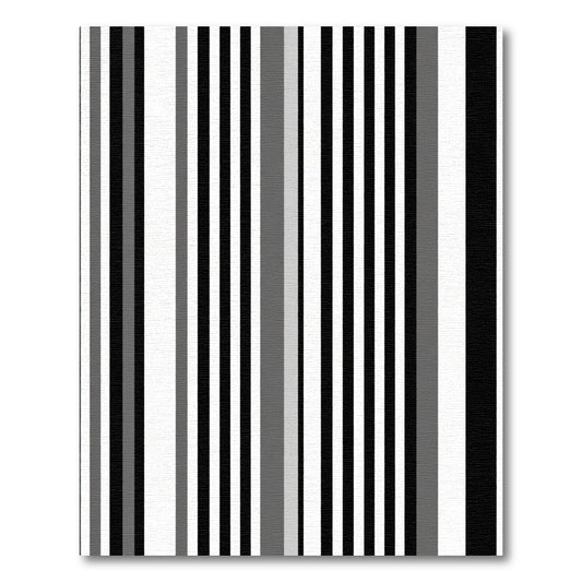 Bold Black White Gray Stripe Rug