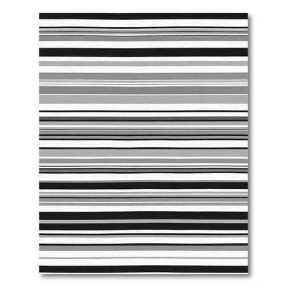 Modern Monochrome Striped Horizontal Rug