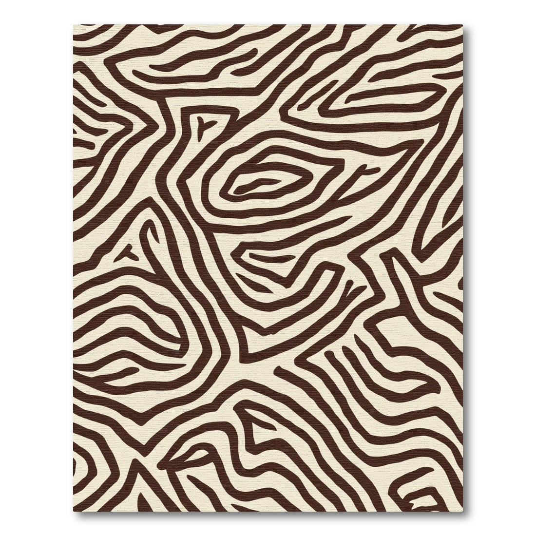 Brown Cream Organic Wave Rug