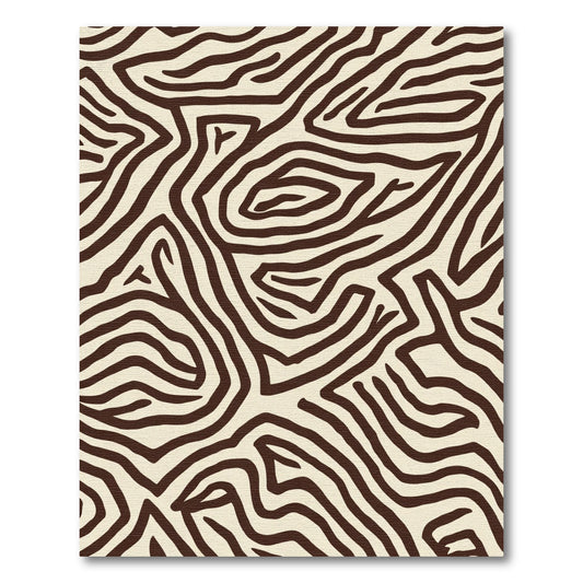 Brown Cream Organic Wave Rug