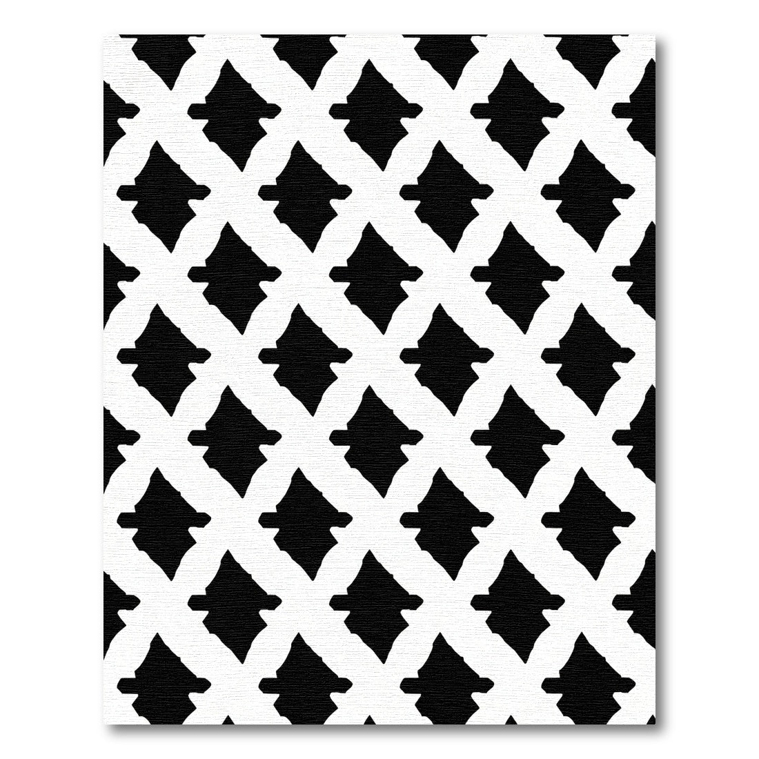 Black White Repeating Diamond Rug