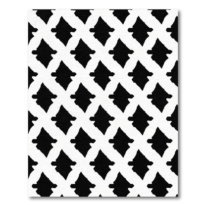 Black White Repeating Diamond Rug