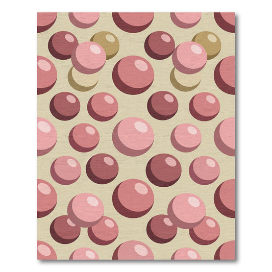Abstract Pink Sphere Polka Dot Rug