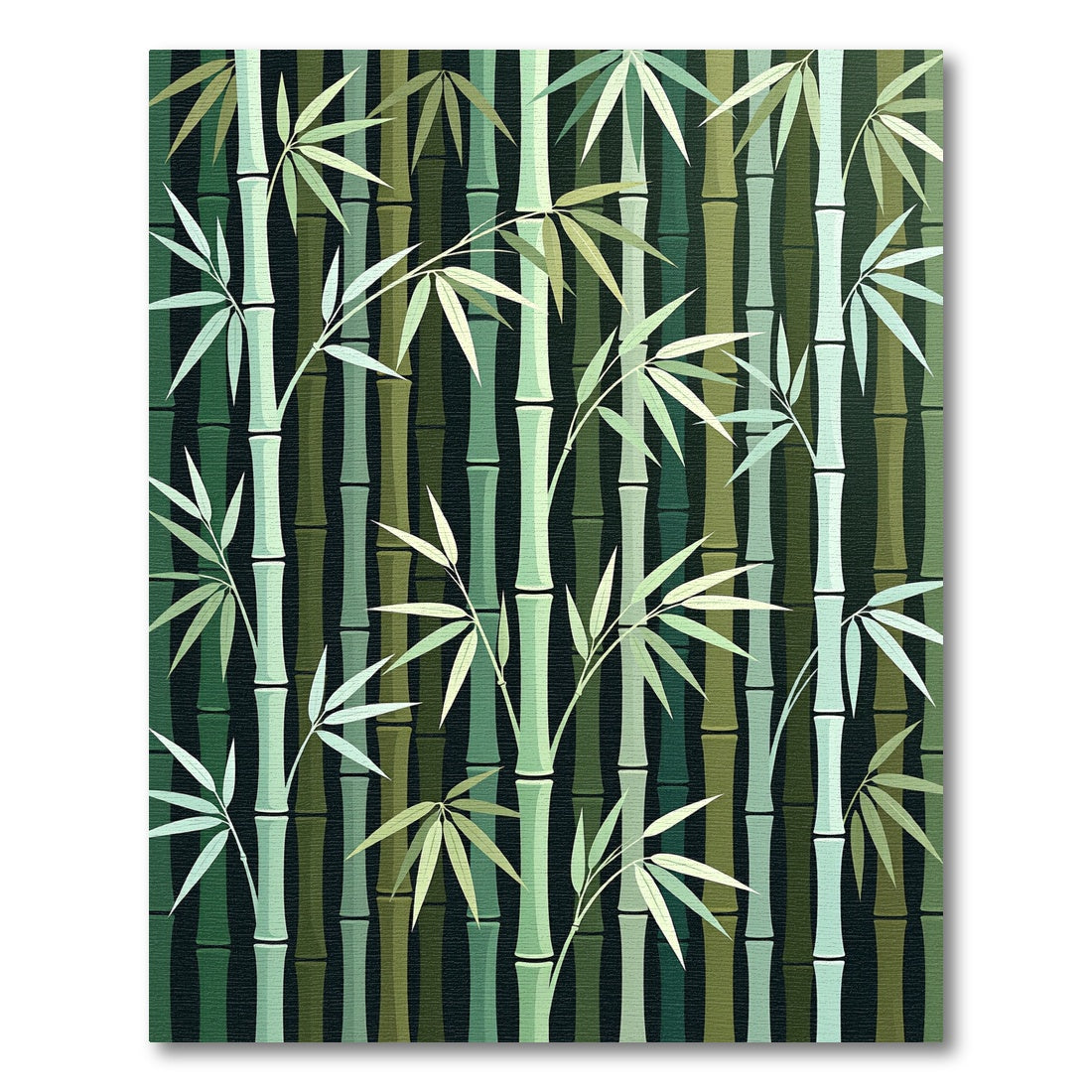 Muted Green Bamboo Grove Image Rug