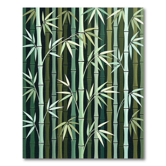 Muted Green Bamboo Grove Image Rug