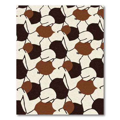 Brown and Cream Abstract Organic Shapes Rug